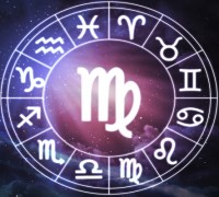 Virgo - horoscope circle on beautiful space background